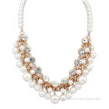 Imitation Pearl Necklaces with One Layer of Rhinestone in Fashion Design